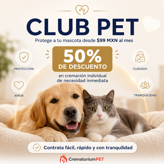 Club PET | 50% de Descuento en Cremaciones Individuales